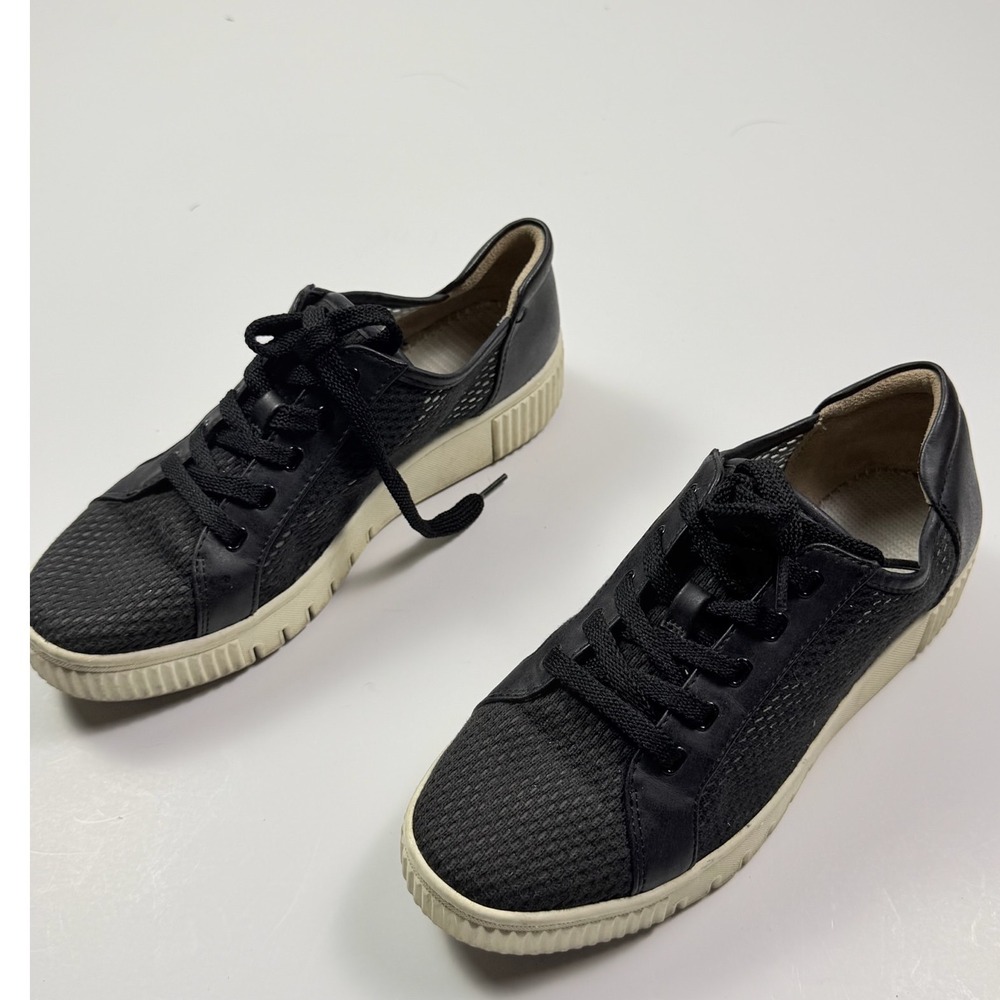 Soul Topaz Black Mesh Lace Up Fashion Sneakers Womens Size 7.5W Low Top Trainers